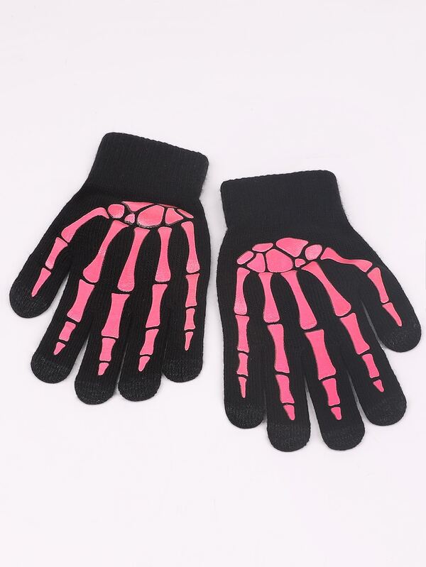 skeleton hand winter gloves