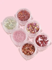 6 盒 Y2K 风格闪光美甲亮片美甲闪光粉配件美甲贴纸 DIY 美甲饰品美甲宝石美甲用品 - 彩色 - 查看 8
