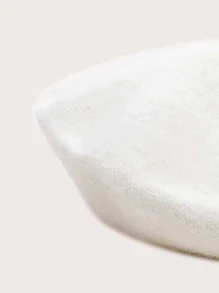 Elegant Minimalist Solid Beret - White - View 3