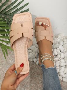 Của phụ nữ Sành điệu Da rắn Dập nổi Bằng phẳng Trượt , gừng - gừng - Xem 1