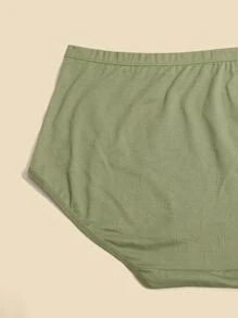 Plus 3pack Solid Simple Panty - Army Green - View 3