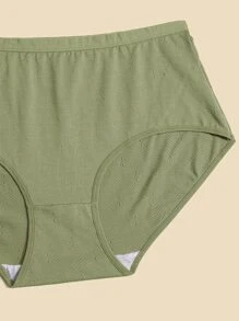 Plus 3pack Solid Simple Panty - Army Green - View 5