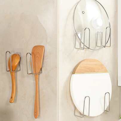 1pc Wall Mounted Pot Lid Storage Rack