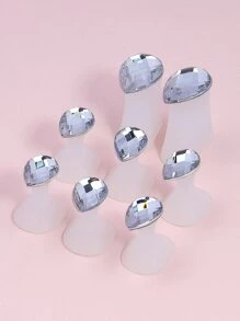 8pcs Silicone Rhinestone Decor Toe Splitter,Nail Supplies,Nail Tools,Nail Art Tools,Back To School,Nails,Nail Tools For Press On Nails - Multicolor - View 2
