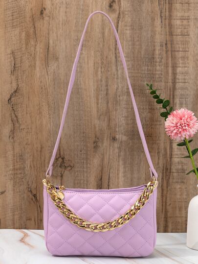 迷你衍縫鏈條裝飾方包