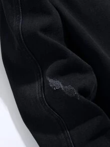 Manfinity Homme Men Cotton 1pc Flap Pocket Denim Jacket - Black - View 7