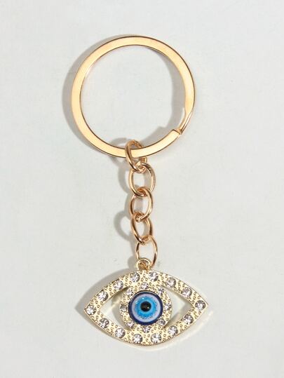 创意恶魔之眼设计钥匙扣和包包饰物和油滴眼形装饰，带水钻汽车配件学校水钻可爱哥特 Y2k 包包挂绳带身份证夹汽车配件包包饰物