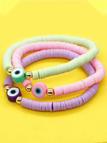 6入組眼睛裝飾串珠手鏈 - 彩色 - 查看 3