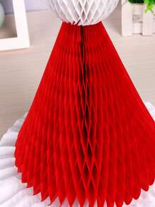 1pc Christmas Hat Design Tissue Pom Pom - Multicolor - View 4