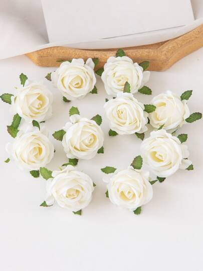 10 piezas de cabezas de flores de rosa artificiales, adecuadas para el Día de San Valentín, decoración de Año Nuevo, caja de dulces DIY, ramo de novia, decoración de jarrón de flores de seda para el Día de la Madre, decoración del hogar, jardín al aire libre, ramo de boda, caja de dulces DIY para la sala de estar, corona, decoración del hogar con plantas artificiales