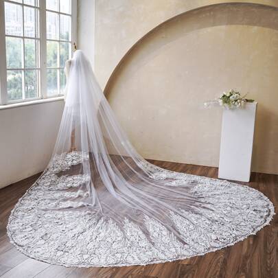 Floral Embroidered Bridal Veil
