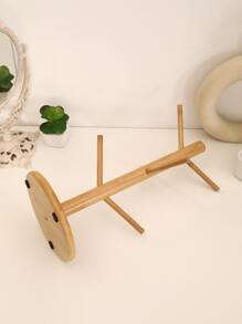 1 pieza Estante de almacenaje de taza de bambú