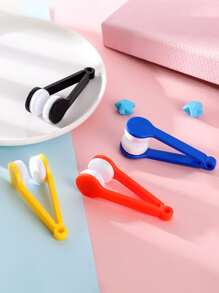 1pc Portable Random Color Mini Sun Glasses Cleaner Brush, Eyeglass Spectacles Cleaner, Eyeglass Brush Cleaning Tool - Multicolor - View 1