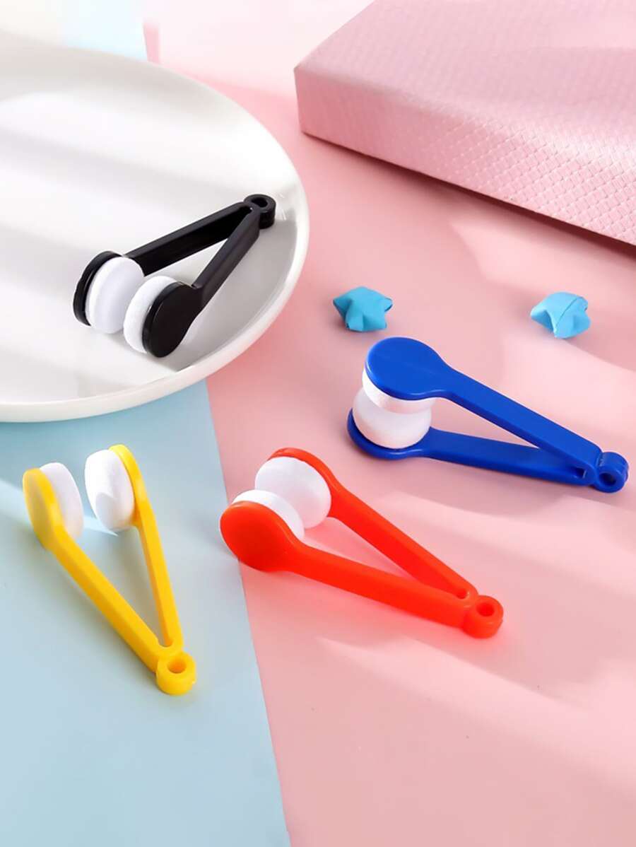 1pc Portable Random Color Mini Sun Glasses Cleaner Brush, Eyeglass Spectacles Cleaner, Eyeglass Brush Cleaning Tool - Multicolor - View 1