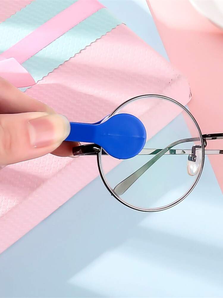 1pc Portable Random Color Mini Sun Glasses Cleaner Brush, Eyeglass Spectacles Cleaner, Eyeglass Brush Cleaning Tool - Multicolor - View 3