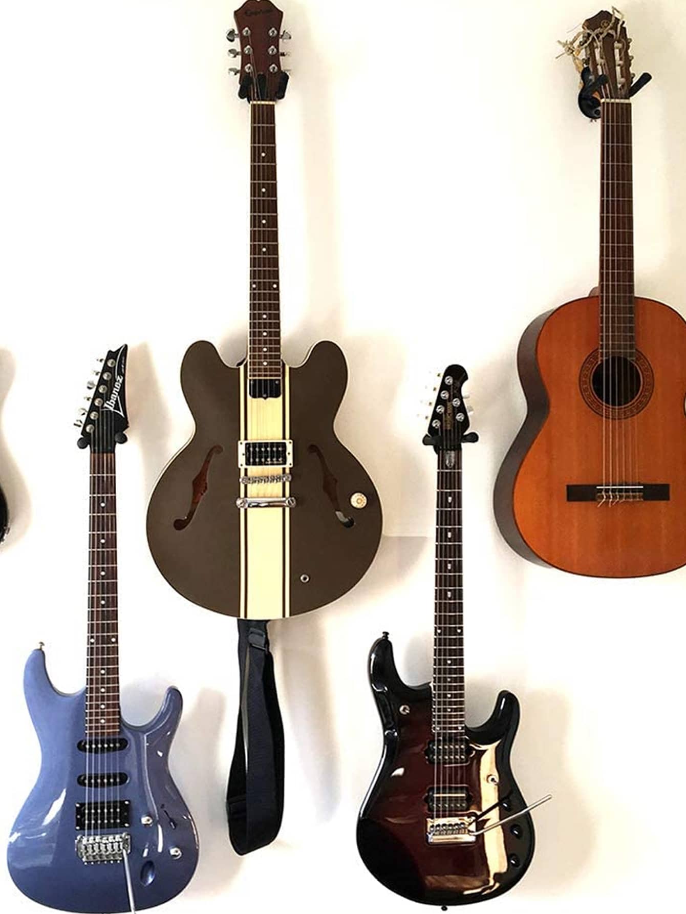 1pc Wall Mounted Guitar Holder, Black Guitar Rack For Home - Black - View 1