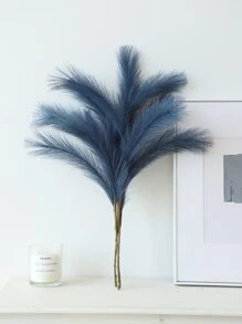 3件装人造植物，蓝色仿芦苇，家居装饰 - 藍色 - 查看 2