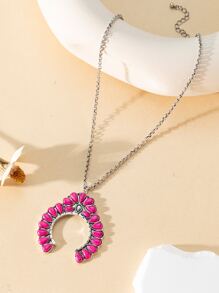 幾何裝飾吊墜項鍊 - 彩色 - 查看 1