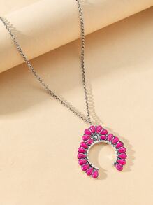 幾何裝飾吊墜項鍊 - 彩色 - 查看 2