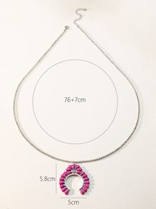 幾何裝飾吊墜項鍊 - 彩色 - 查看 3