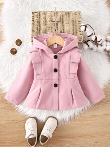 Bebé Abrigo con capucha con fruncido - Rosa - Ver 1
