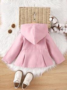 Bebé Abrigo con capucha con fruncido - Rosa - Ver 2