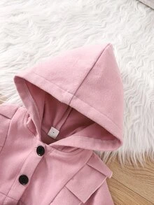 Bebé Abrigo con capucha con fruncido - Rosa - Ver 3