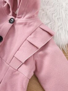 Bebé Abrigo con capucha con fruncido - Rosa - Ver 7