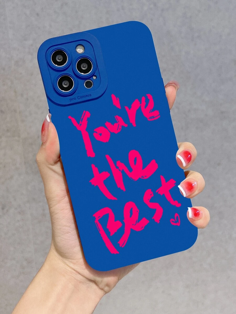 Slogan Graphic Phone Case - Multicolor - View 1