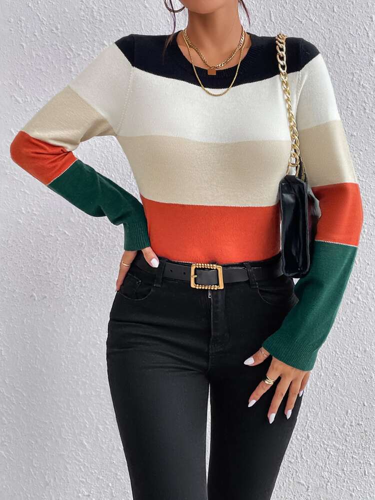 Colour Block Jumper - Multicolor - View 1