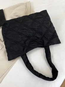 Ultra-Lightweight High-Capacity Quilted Tote Bag, School Supplies, School Bag, School Handbag, School Tote Bag, School Bookbag, Back To School Bags, Large Capacity, Waterproof, Portable, Classic Casual, Suitable For Teen Girls Women College Students, Perfect For Back To School, First Day Of School, Middle School, High School