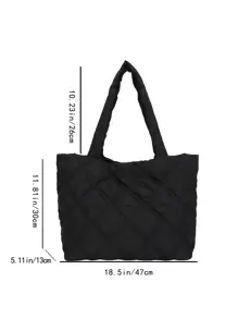 Ultra-Lightweight High-Capacity Quilted Tote Bag, School Supplies, School Bag, School Handbag, School Tote Bag, School Bookbag, Back To School Bags, Large Capacity, Waterproof, Portable, Classic Casual, Suitable For Teen Girls Women College Students, Perfect For Back To School, First Day Of School, Middle School, High School