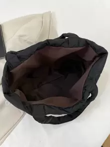 Ultra-Lightweight High-Capacity Quilted Tote Bag, School Supplies, School Bag, School Handbag, School Tote Bag, School Bookbag, Back To School Bags, Large Capacity, Waterproof, Portable, Classic Casual, Suitable For Teen Girls Women College Students, Perfect For Back To School, First Day Of School, Middle School, High School