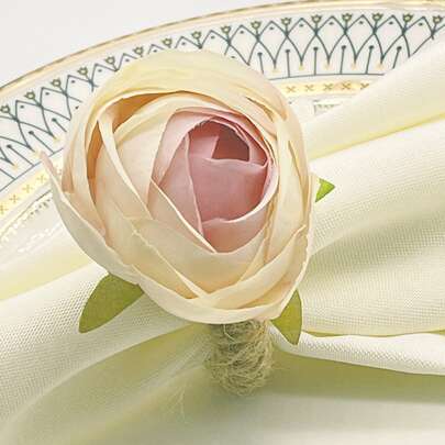 2pcs Flower Decor Napkin Ring