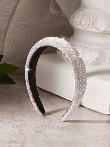 SHEIN Belle 水鑽裝飾髮箍 - 白色 - 查看 1