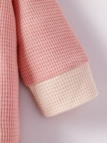 Newborn Baby Boy Contrast Trim Button Front Jumpsuit - Baby Pink - View 4