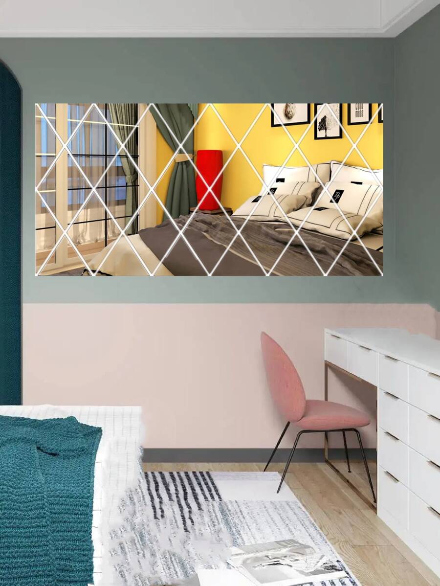 27入組素色鏡子牆貼