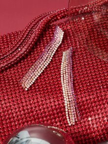 SHEIN Belle 水鑽流蘇耳墜 - 彩色 - 查看 2