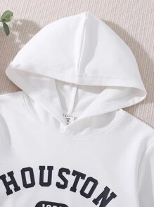 Tween Girl 1pc Letter Graphic Sweatshirt - White - View 4