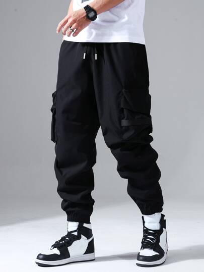 Guys Flap Pocket Drawstring Cargo Pants