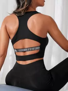 Yoga Trendy Top tank deportivo con abertura trasera