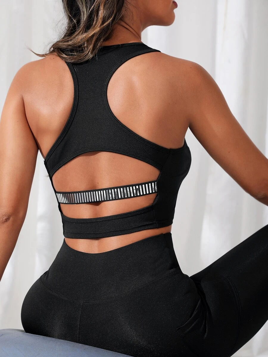 Yoga Trendy Top tank deportivo con abertura trasera