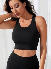 Yoga Trendy Top tank deportivo con abertura trasera