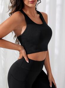 Yoga Trendy Top tank deportivo con abertura trasera