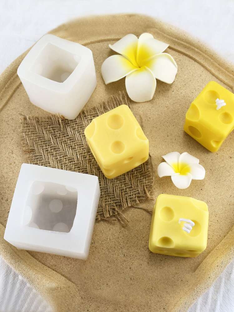 1 pieza Molde de silicona de bricolaje queso diseño - Blanco - Añade 4