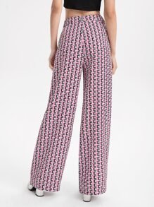 THE CELEBI Geo Print Wide Leg Trousers - Multicolor - View 2