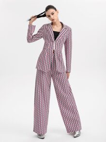 THE CELEBI Geo Print Wide Leg Trousers - Multicolor - View 6