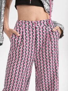 THE CELEBI Geo Print Wide Leg Trousers - Multicolor - View 7