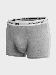 SHEIN Extended Sizes Men 3pcs Letter Tape Boxer Brief - Multicolor - View 5