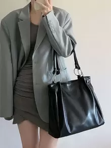 Túi đeo vai tối giản, nhẹ, dành cho doanh nhân, quà tặng Ngày của Mẹ cho các bé gái, nữ sinh viên đại học, tân binh và nhân viên văn phòng, hoàn hảo cho văn phòng, đại học, công việc, kinh doanh, đi lại, ngoài trời, du lịch, đi chơi, túi công sở thời trang dành cho phụ nữ, hoàn hảo cho văn phòng, kinh doanh và công việc, cặp đi học, di động, sức chứa lớn, dành cho các bé gái, nữ sinh viên đại học, hoàn hảo cho văn phòng, đại học, trung học cơ sở, trung học phổ thông, công việc, kinh doanh, đi lại, văn phòng, túi Nhật Bản, túi đường phố và túi Nhật Bản dành cho phụ nữ - màu đen - Xem 2